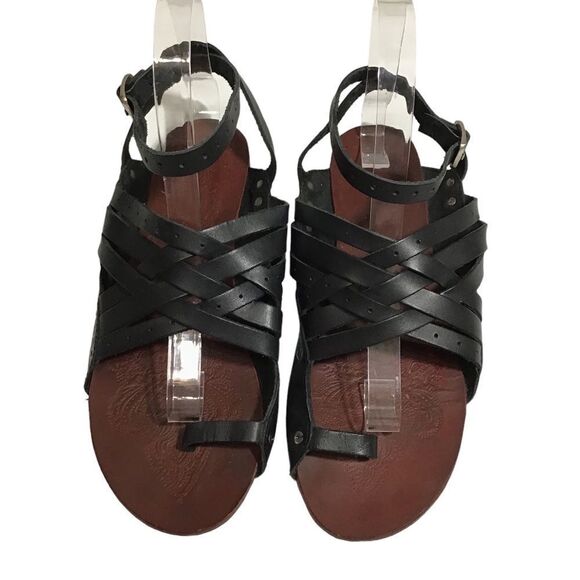 Free People Black Belize Strappy Gladiator Sandal Size 38 - Picture 2 of 8